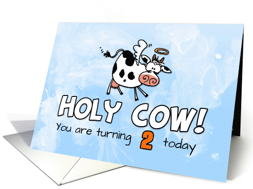 Holy Cow Birthday 2 years old card (1768336)
