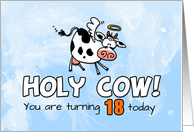 Holy Cow Birthday 18 years old card