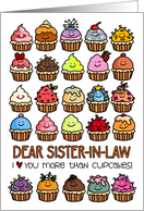 I Love You More than Cupcakes Birthday for Sister in Law card
