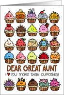 I Love You More than Cupcakes Birthday for Great Aunt card