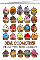 I Love You More than Cupcakes Birthday for Godmother card
