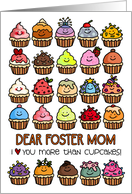 I Love You More than Cupcakes Birthday for Foster Mom card