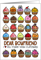 I Love You More than Cupcakes Birthday for Boyfriend card