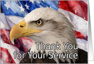 Thank You for Your Service American Bald Eagle Veterans Day card