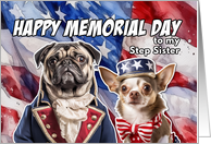 Step Sister Happy Memorial Day Patriotic Dogs card