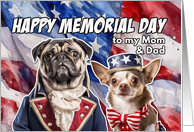 Mom and Dad Happy Memorial Day Patriotic Dogs card