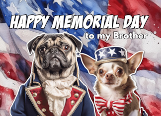 Brother Happy Memorial Day Patriotic Dogs