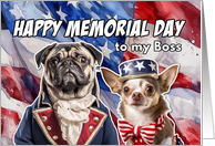 Boss Happy Memorial Day Patriotic Dogs card