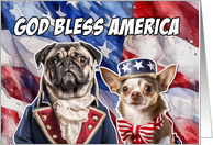 Memorial Day Patriotic Dogs God Bless America card