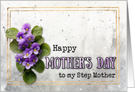 Step mother Violets Happy Mother’s Day card
