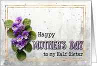 Half Sister Violets Happy Mother’s Day card