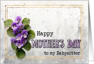Babysitter Violets Happy Mother’s Day card