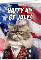 Happy 4th of July Patriotic Persian Cat card