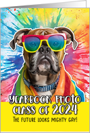Yearbook Photo Boxer Gay Graduate 2024 Congratulations card