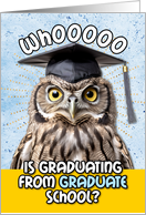 Graduate School Graduation Congratulations Owl card