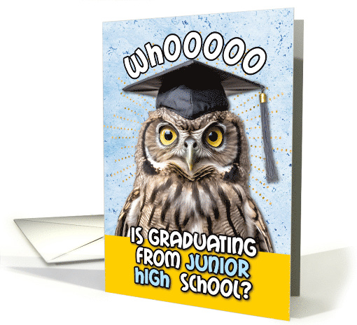 Junior High School Graduation Congratulations Owl card (1771004)