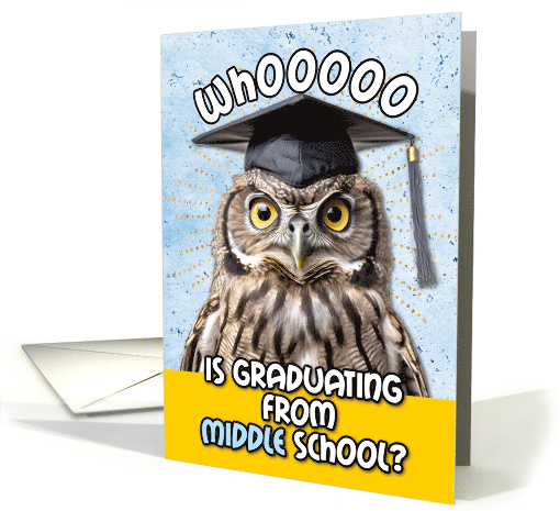Middle School Graduation Congratulations Owl card (1771008)