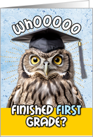 First Grade Graduation Congratulations Owl card