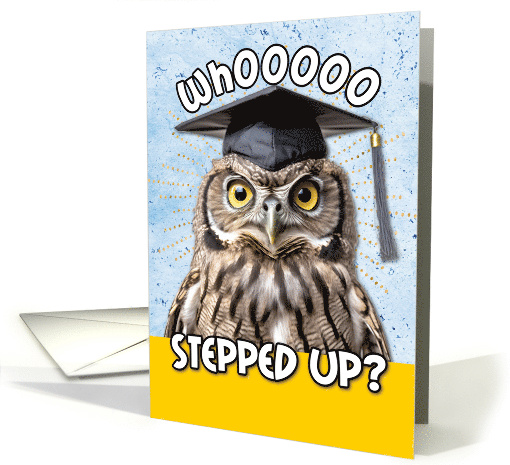 Stepping Up Graduation Congratulations Owl card (1771050)