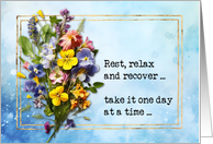 Rest Relax Recover Wild Flowers Encouragement card
