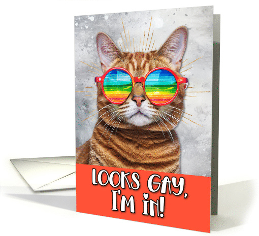 Look Gay Rainbow Glasses Cat card (1771326)