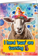 5 Years Old Happy Birthday Sheep card