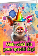 Happy Birthday Pig card