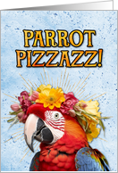 Congratulations New Pet Red Macaw card