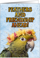 Congratulations New Pet Green Amazon Parrot card