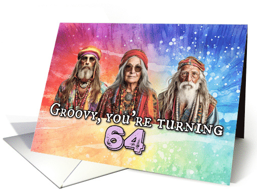 64 Years Old Hippie Birthday card (1772844)