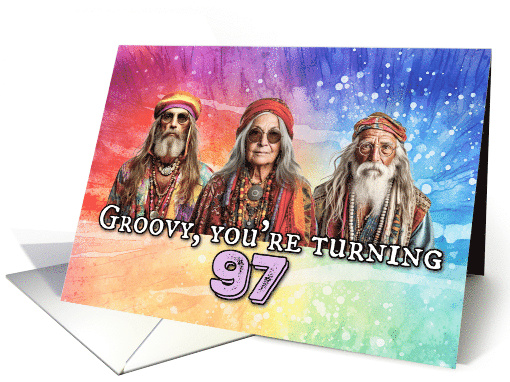 97 Years Old Hippie Birthday card (1772946)