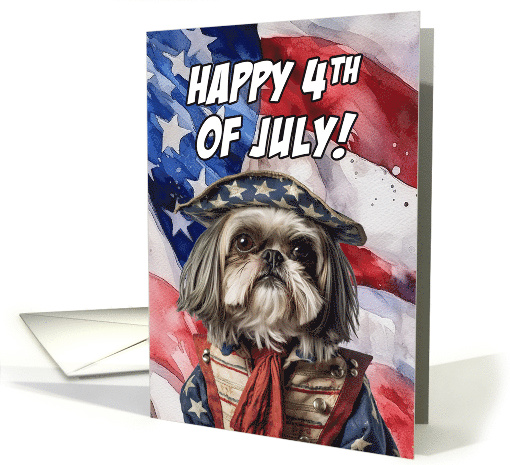 Happy 4th of July Patriotic Shih Tzu card (1774104)
