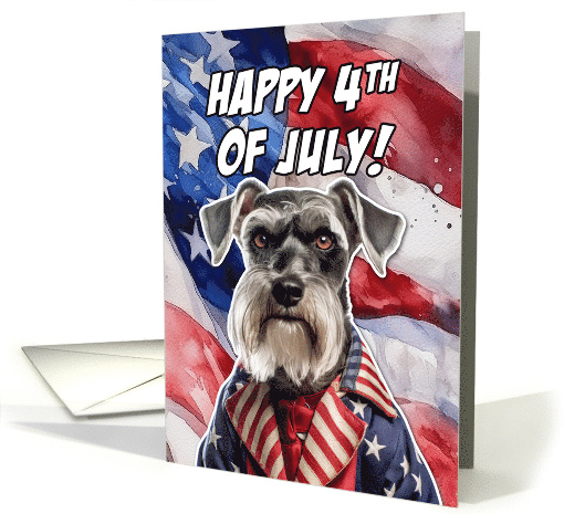 Happy 4th of July Patriotic Schnauzer card (1774110)
