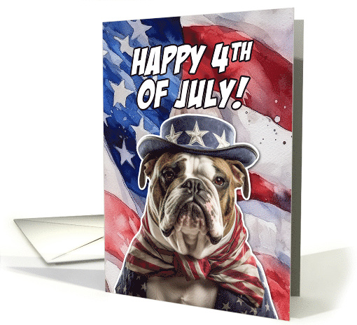 Happy 4th of July Patriotic English Bulldog card (1774146)