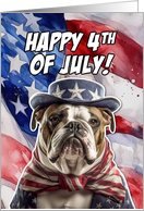 Happy 4th of July Patriotic English Bulldog card