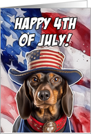 Happy 4th of July Patriotic Dachshund card
