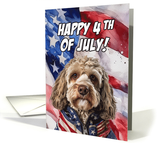 Happy 4th of July Patriotic Cockapoo card (1774156)