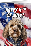 Happy 4th of July Patriotic Cockapoo card