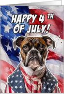 Happy 4th of July Patriotic Boxer card