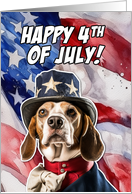 Happy 4th of July Patriotic Beagle card