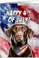 Happy 4th of July Patriotic Labrador Retriever card