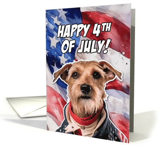 Happy 4th of July Patriotic Airdale Terrier card (1774278)