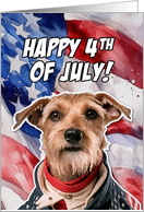 Happy 4th of July Patriotic Airdale Terrier card