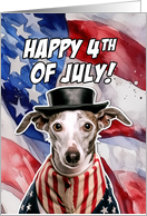 Happy 4th of July Patriotic Whippet card