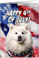 Happy 4th of July Patriotic Samoyed card