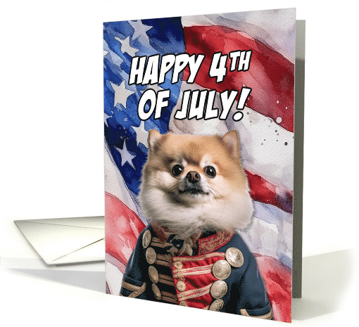 Happy 4th of July Patriotic Pomeranian card (1774286)