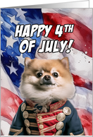 Happy 4th of July Patriotic Pomeranian card