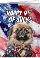 Happy 4th of July Patriotic Pekingese card