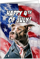 Happy 4th of July Patriotic Pitbull card