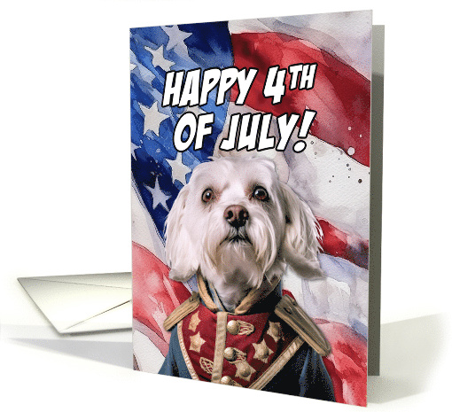 Happy 4th of July Patriotic Maltese card (1774298)